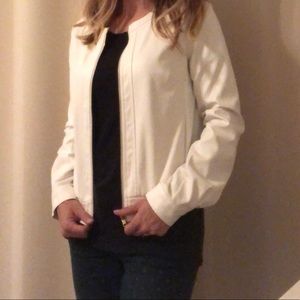 Ark & Co Cream vegan leather jacket